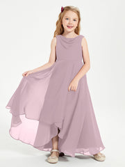 Abiti Da Damigella Junior Asimmetrici Moderni con Scollo A Cappuccio Crepuscolo