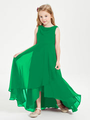 Abiti Da Damigella Junior Asimmetrici Moderni con Scollo A Cappuccio Smeraldo