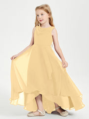 Abiti Da Damigella Junior Asimmetrici Moderni con Scollo A Cappuccio Oro