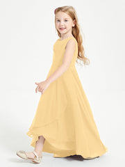 Abiti Da Damigella Junior Asimmetrici Moderni con Scollo A Cappuccio Oro
