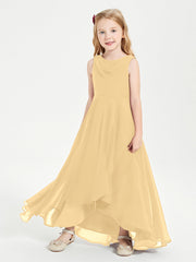 Abiti Da Damigella Junior Asimmetrici Moderni con Scollo A Cappuccio Oro