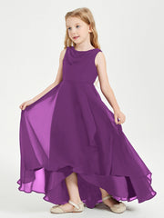 Abiti Da Damigella Junior Asimmetrici Moderni con Scollo A Cappuccio Viola