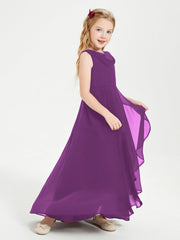 Abiti Da Damigella Junior Asimmetrici Moderni con Scollo A Cappuccio Viola