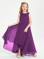 Abiti Da Damigella Junior Asimmetrici Moderni con Scollo A Cappuccio Viola