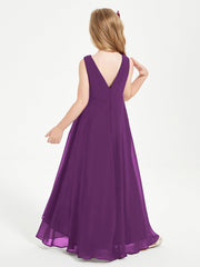 Abiti Da Damigella Junior Asimmetrici Moderni con Scollo A Cappuccio Viola