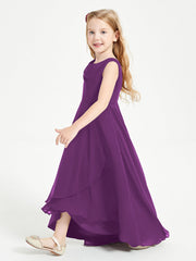 Abiti Da Damigella Junior Asimmetrici Moderni con Scollo A Cappuccio Viola
