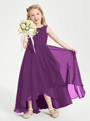 Abiti Da Damigella Junior Asimmetrici Moderni con Scollo A Cappuccio Viola