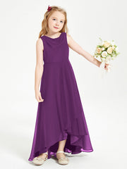 Abiti Da Damigella Junior Asimmetrici Moderni con Scollo A Cappuccio Viola