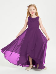 Abiti Da Damigella Junior Asimmetrici Moderni con Scollo A Cappuccio Viola