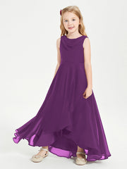 Abiti Da Damigella Junior Asimmetrici Moderni con Scollo A Cappuccio Viola