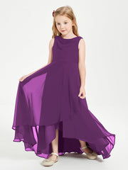 Abiti Da Damigella Junior Asimmetrici Moderni con Scollo A Cappuccio Viola