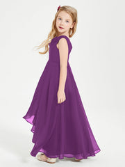 Abiti Da Damigella Junior Asimmetrici Moderni con Scollo A Cappuccio Viola