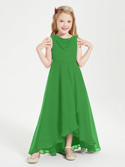 Abiti Da Damigella Junior Asimmetrici Moderni con Scollo A Cappuccio Verde