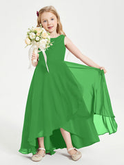 Abiti Da Damigella Junior Asimmetrici Moderni con Scollo A Cappuccio Verde