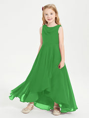 Abiti Da Damigella Junior Asimmetrici Moderni con Scollo A Cappuccio Verde