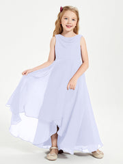 Abiti Da Damigella Junior Asimmetrici Moderni con Scollo A Cappuccio Lavanda