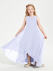 Abiti Da Damigella Junior Asimmetrici Moderni con Scollo A Cappuccio Lavanda