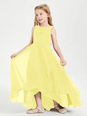 Abiti Da Damigella Junior Asimmetrici Moderni con Scollo A Cappuccio Limone