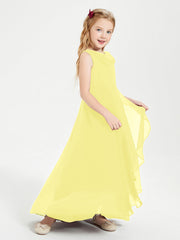 Abiti Da Damigella Junior Asimmetrici Moderni con Scollo A Cappuccio Limone
