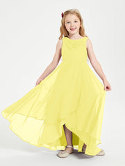 Abiti Da Damigella Junior Asimmetrici Moderni con Scollo A Cappuccio Limone