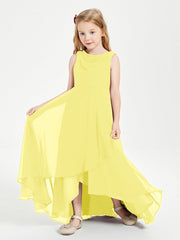 Abiti Da Damigella Junior Asimmetrici Moderni con Scollo A Cappuccio Limone