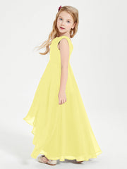 Abiti Da Damigella Junior Asimmetrici Moderni con Scollo A Cappuccio Limone