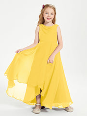 Abiti Da Damigella Junior Asimmetrici Moderni con Scollo A Cappuccio Calendula