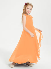 Abiti Da Damigella Junior Asimmetrici Moderni con Scollo A Cappuccio Arancio