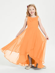 Abiti Da Damigella Junior Asimmetrici Moderni con Scollo A Cappuccio Arancio