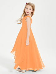 Abiti Da Damigella Junior Asimmetrici Moderni con Scollo A Cappuccio Arancio