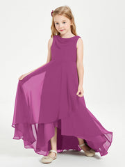 Abiti Da Damigella Junior Asimmetrici Moderni con Scollo A Cappuccio Orchidea