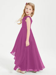 Abiti Da Damigella Junior Asimmetrici Moderni con Scollo A Cappuccio Orchidea