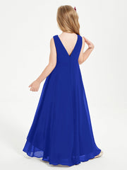 Abiti Da Damigella Junior Asimmetrici Moderni con Scollo A Cappuccio Blu Royal