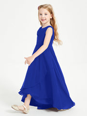 Abiti Da Damigella Junior Asimmetrici Moderni con Scollo A Cappuccio Blu Royal