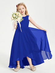 Abiti Da Damigella Junior Asimmetrici Moderni con Scollo A Cappuccio Blu Royal