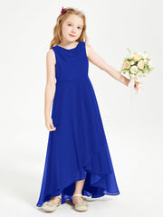 Abiti Da Damigella Junior Asimmetrici Moderni con Scollo A Cappuccio Blu Royal