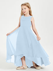Abiti Da Damigella Junior Asimmetrici Moderni con Scollo A Cappuccio Blu Cielo