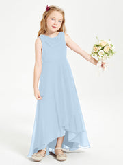 Abiti Da Damigella Junior Asimmetrici Moderni con Scollo A Cappuccio Blu Cielo