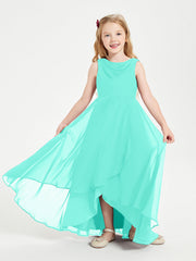 Abiti Da Damigella Junior Asimmetrici Moderni con Scollo A Cappuccio Azzurro Spa