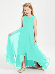 Abiti Da Damigella Junior Asimmetrici Moderni con Scollo A Cappuccio Azzurro Spa