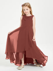 Abiti Da Damigella Junior Asimmetrici Moderni con Scollo A Cappuccio Terracotta