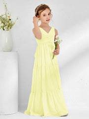 Abiti Damigella Junior In Chiffon Senza Maniche Con Fiocco Narciso