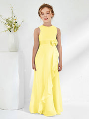Abiti Damigella Junior Con Scollo Bateau E Volant Limone