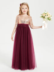 Abiti Damigella Junior Glamour Top Con Paillettes Borgogna