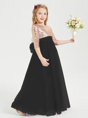 Abiti Damigella Junior Glamour Top Con Paillettes Nero