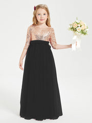 Abiti Damigella Junior Glamour Top Con Paillettes Nero