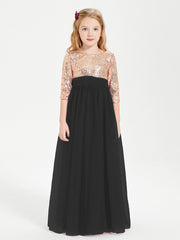 Abiti Damigella Junior Glamour Top Con Paillettes Nero
