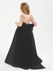 Abiti Damigella Junior Glamour Top Con Paillettes Nero