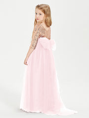 Abiti Damigella Junior Glamour Top Con Paillettes Rosa Cipria