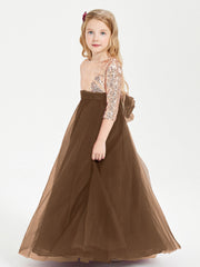 Abiti Damigella Junior Glamour Top Con Paillettes Marrone